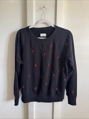 Lou & Grey Black Cherry-Embroidered Women's Sweatshirt